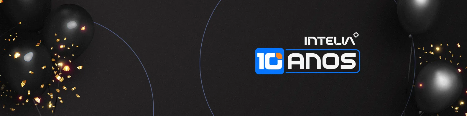Capa de LinkedIn escura com balões