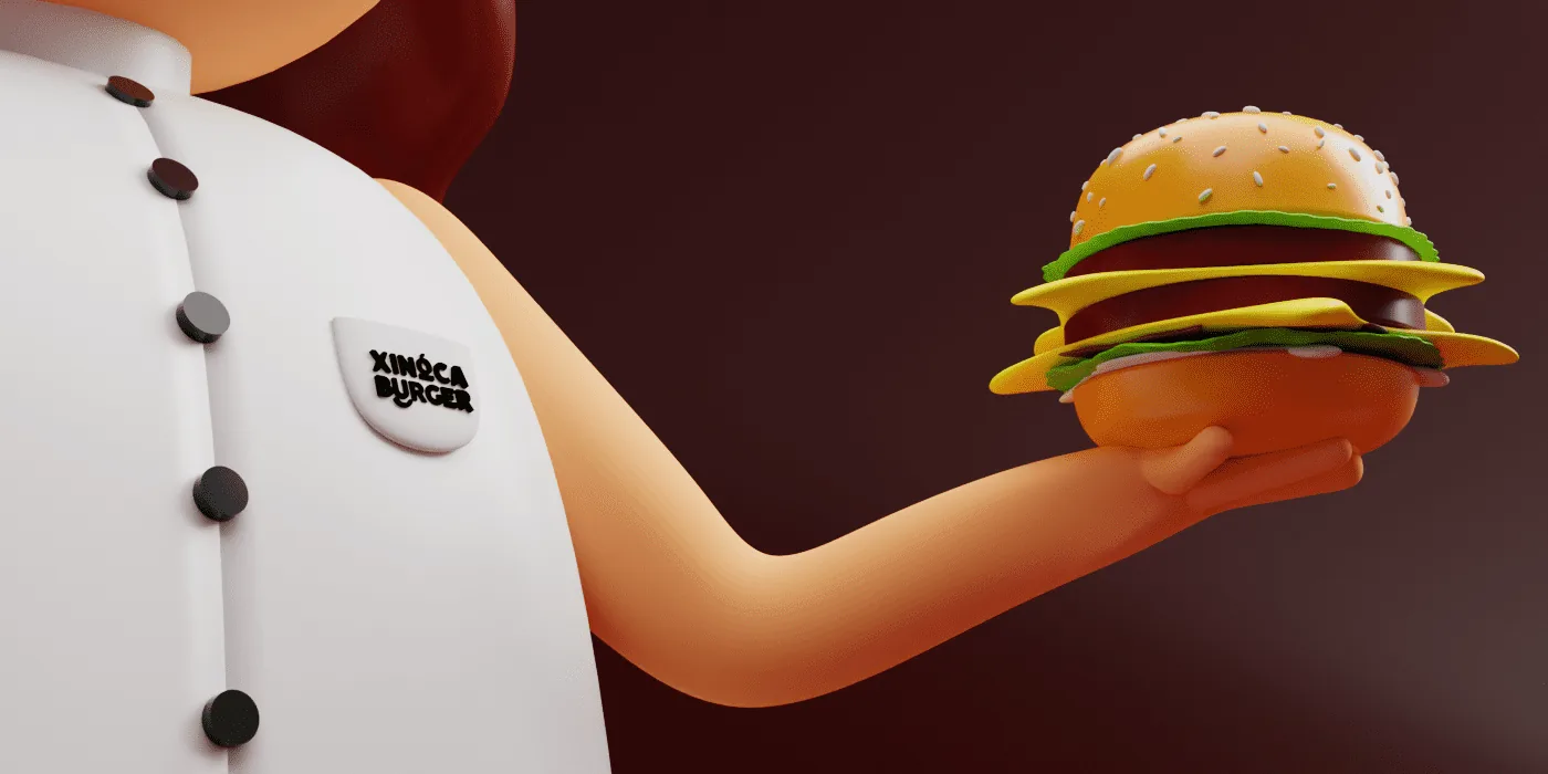 Aplicação da marca Xinóca Burger